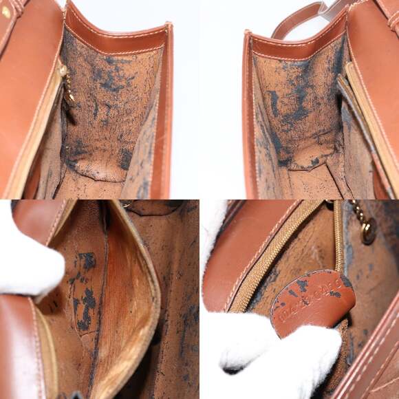 GUCCI Shoulder Bag Suede Leather Brown Gold - Picture 12 of 12